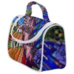 Beauty Stained Glass Castle Building Satchel Handbag