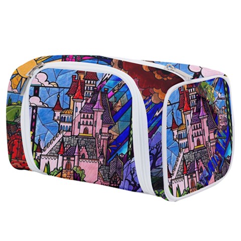 Beauty Stained Glass Castle Building Toiletries Pouch from ArtsNow.com