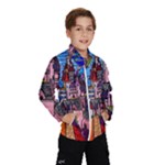 Beauty Stained Glass Castle Building Kids  Windbreaker