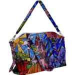Beauty Stained Glass Castle Building Canvas Crossbody Bag