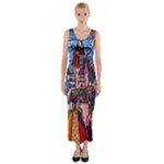 Beauty Stained Glass Castle Building Fitted Maxi Dress