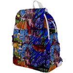 Beauty Stained Glass Castle Building Top Flap Backpack
