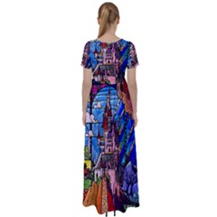 High Waist Short Sleeve Maxi Dress 
