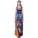 Beauty Stained Glass Castle Building Empire Waist Maxi Dress