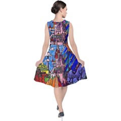 V-Neck Midi Sleeveless Dress  
