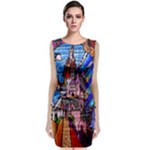 Beauty Stained Glass Castle Building Classic Sleeveless Midi Dress