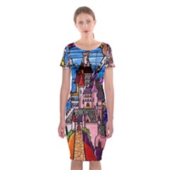 Classic Short Sleeve Midi Dress Front