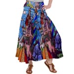 Beauty Stained Glass Castle Building Women s Satin Palazzo Pants