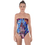 Beauty Stained Glass Castle Building Tie Back One Piece Swimsuit