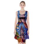Beauty Stained Glass Castle Building Racerback Midi Dress