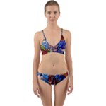 Beauty Stained Glass Castle Building Wrap Around Bikini Set