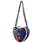 Beauty Stained Glass Castle Building Heart Shoulder Bag