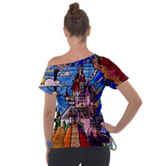 Off Shoulder Tie-Up T-Shirt 
