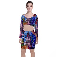 Long Sleeve Crop Top & Bodycon Skirt Set 