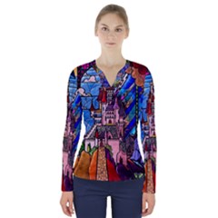 V-Neck Long Sleeve Top 
