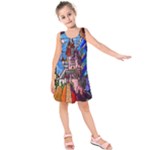Beauty Stained Glass Castle Building Kids  Sleeveless Dress