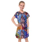 Beauty Stained Glass Castle Building Kids  Drop Waist Dress