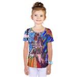 Beauty Stained Glass Castle Building Kids  One Piece Tee