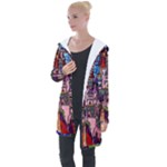 Beauty Stained Glass Castle Building Longline Hooded Cardigan