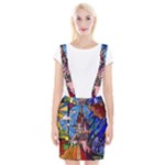 Beauty Stained Glass Castle Building Braces Suspender Skirt
