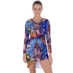 Asymmetric Cut-Out Shift Dress 