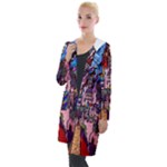 Beauty Stained Glass Castle Building Hooded Pocket Cardigan