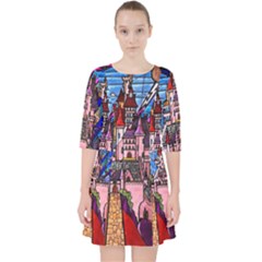 Quarter Sleeve Pocket Dress 