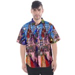 Beauty Stained Glass Castle Building Men s Short Sleeve Shirt