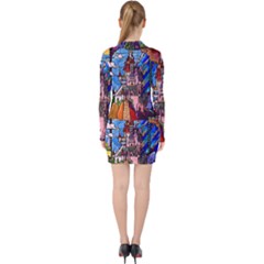 V-neck Bodycon Long Sleeve Dress 