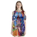Shoulder Cutout Velvet One Piece 