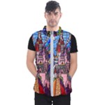 Beauty Stained Glass Castle Building Men s Puffer Vest