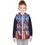 Beauty Stained Glass Castle Building Kids  Hooded Puffer Vest