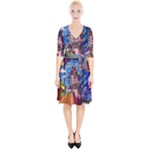 Beauty Stained Glass Castle Building Wrap Up Cocktail Dress