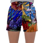 Beauty Stained Glass Castle Building Sleepwear Shorts