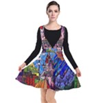 Beauty Stained Glass Castle Building Plunge Pinafore Dress
