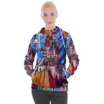 Beauty Stained Glass Castle Building Women s Hooded Pullover