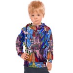 Beauty Stained Glass Castle Building Kids  Hooded Pullover
