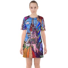 Sixties Short Sleeve Mini Dress 