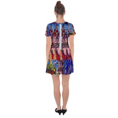 Drop Hem Mini Chiffon Dress 
