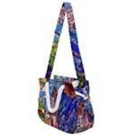 Beauty Stained Glass Castle Building Rope Handles Shoulder Strap Bag