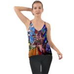 Beauty Stained Glass Castle Building Chiffon Cami