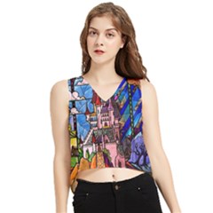 V-Neck Cropped Tank Top 