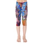 Beauty Stained Glass Castle Building Kids  Capri Leggings 