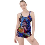 Beauty Stained Glass Castle Building Boyleg Tankini Set 