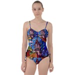 Beauty Stained Glass Castle Building Sweetheart Tankini Set