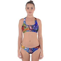 Beauty Stained Glass Castle Building Cross Back Hipster Bikini Set from ArtsNow.com