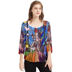 Chiffon Quarter Sleeve Blouse 