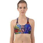 Beauty Stained Glass Castle Building Back Web Sports Bra