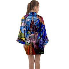 Long Sleeve Satin Kimono 
