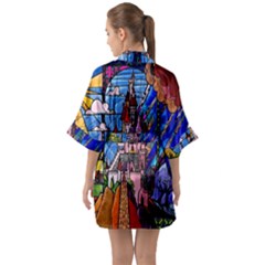 Half Sleeve Satin Kimono  